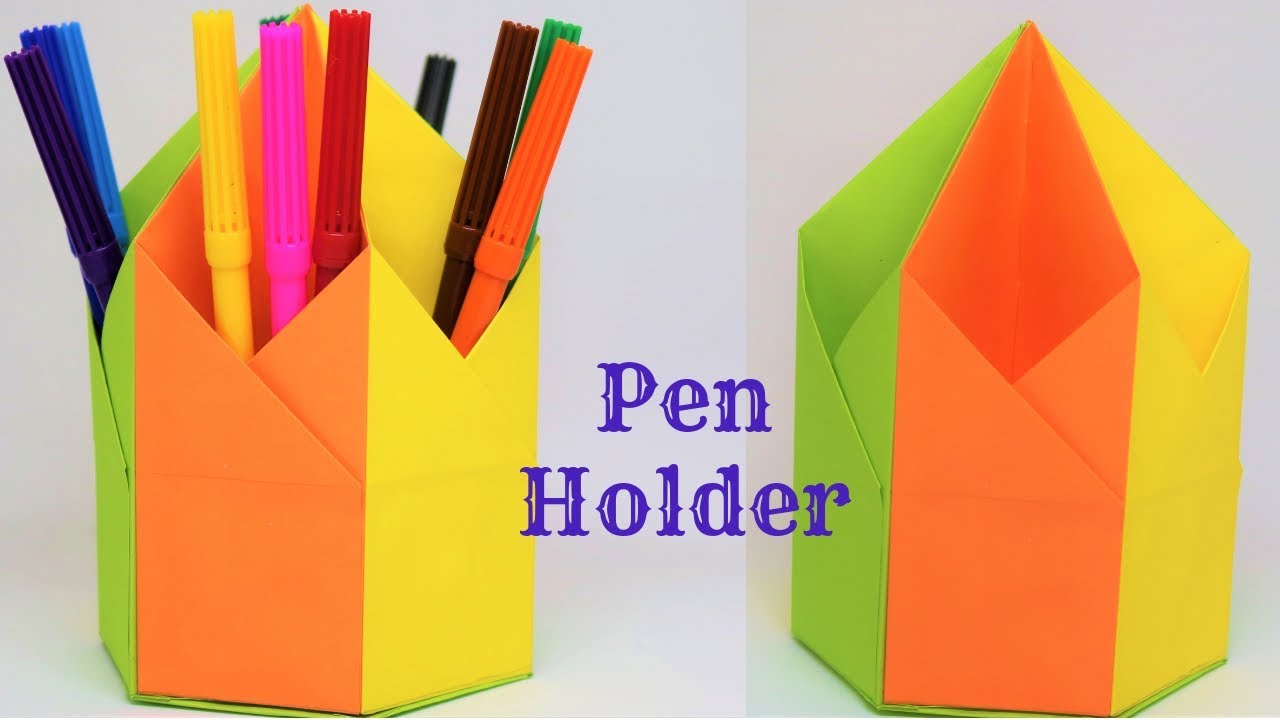 How to Make Pen Stand/Holder with Paper | How to Make Hexagonal Pen Holder | Origami Pen Holder | 