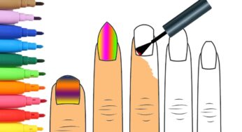 ? COLOREA Y DIBUJA MANICURA ? Aprende los colores pintando uñas con dibujos y rotuladores