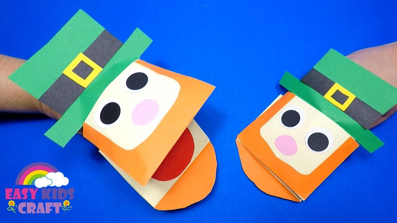 How to Make a Paper Leprechaun Hand Puppet | St Patrick's Day Craft 