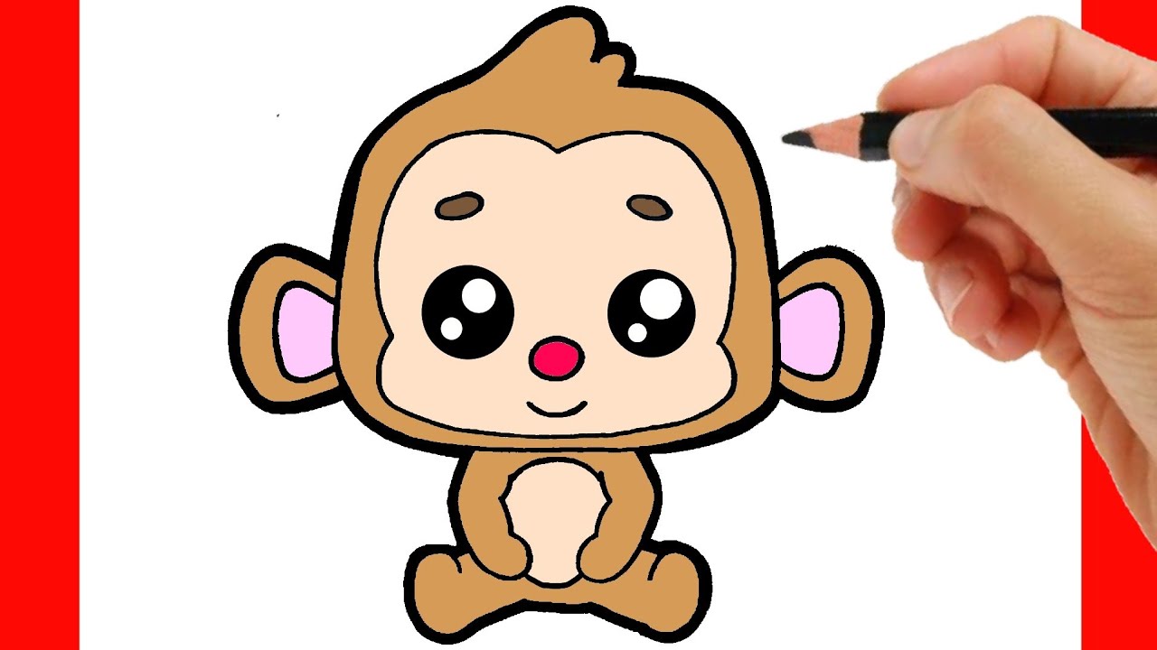 How to draw a cute monkey easy step by step 