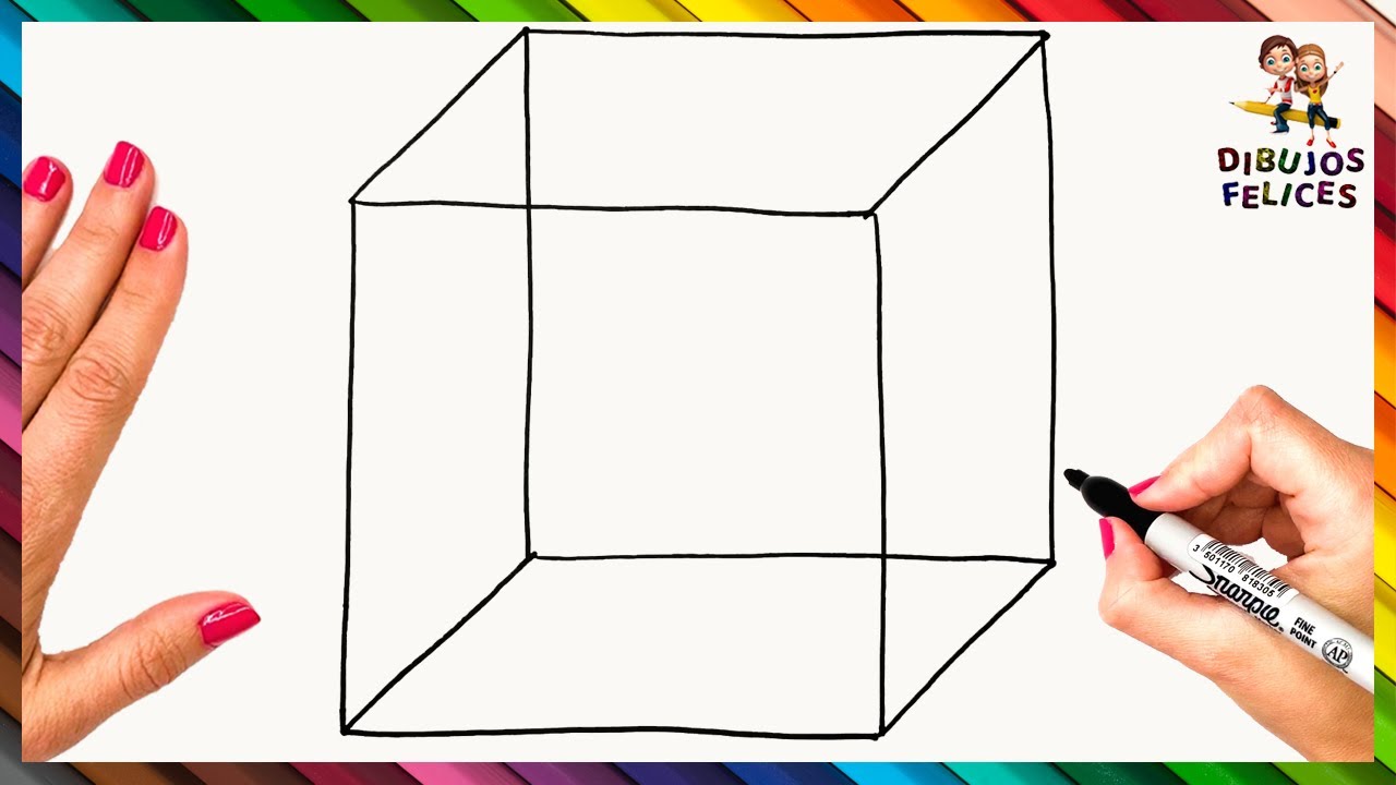 Cómo Dibujar Un Cubo 3D Paso a Paso ? Dibujo de Cubo Cuadrado 2