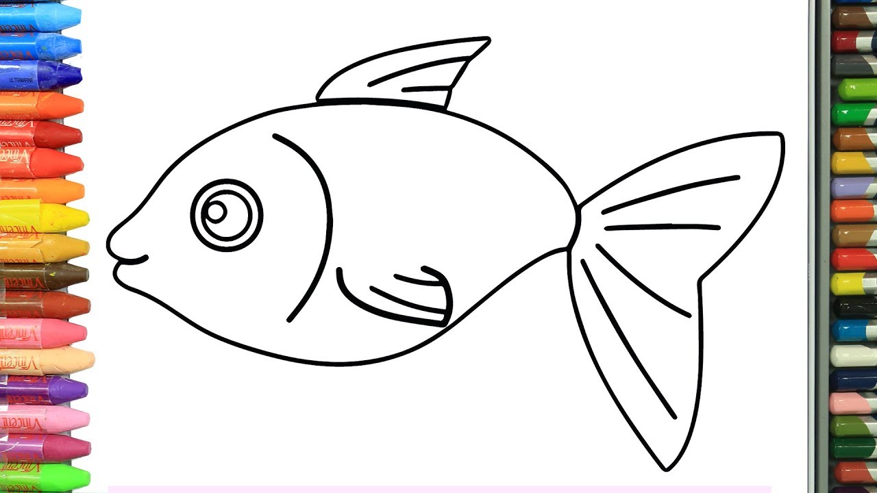 Cómo Dibujar y Colorear pescado | Dibujos Para Niños | Aprender Colores 