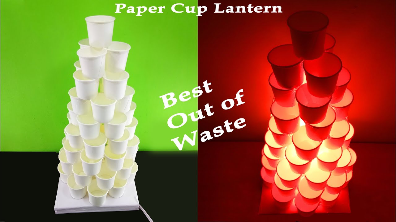 Paper cup lantern DIY - best out of waste project (Christmas and New year Decorative Crafts) 1