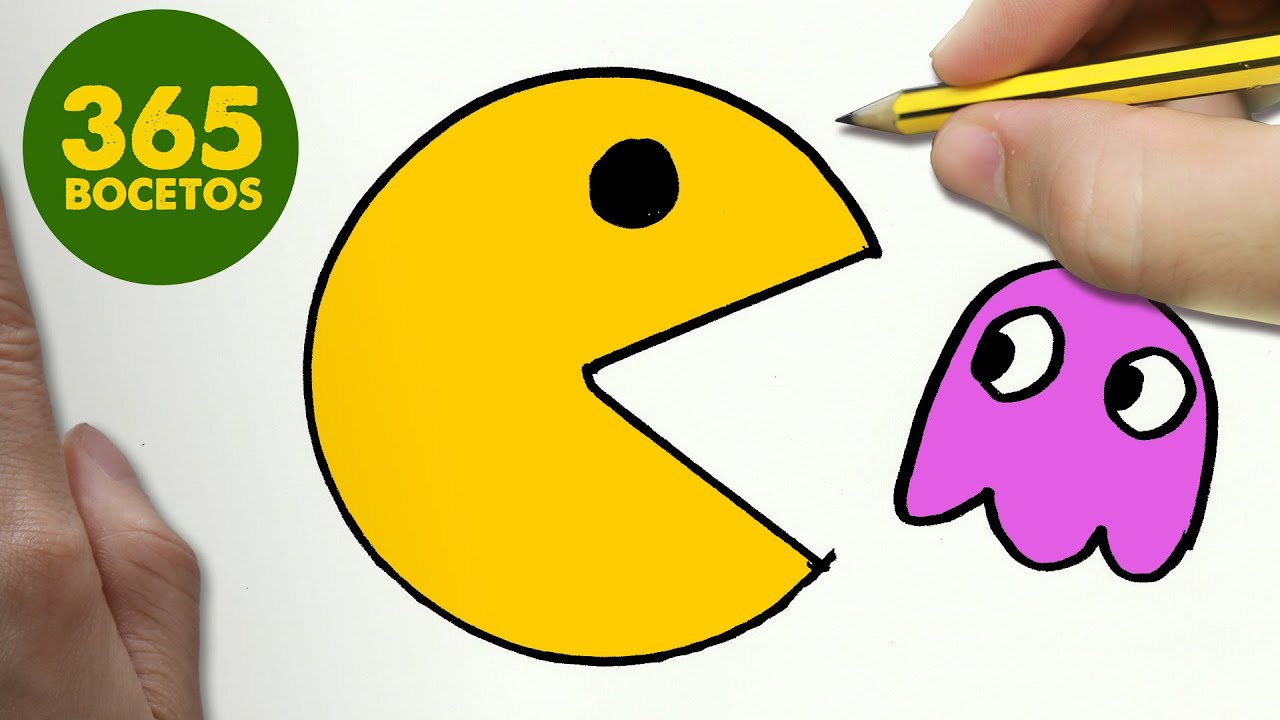 COMO DIBUJAR UN PAC-MAN KAWAII PASO A PASO - Dibujos kawaii faciles - How to draw a PAC-MAN 