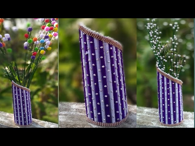 Easy Newspaper flower vase / How to make a flower vase at Home / Newspaper Craft/ 110 