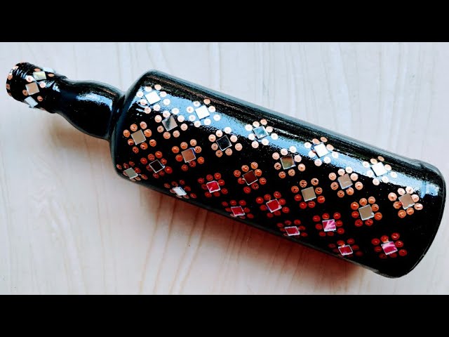 Glass Bottle Decorating | Bottle art | Bottle Art for Beginners 