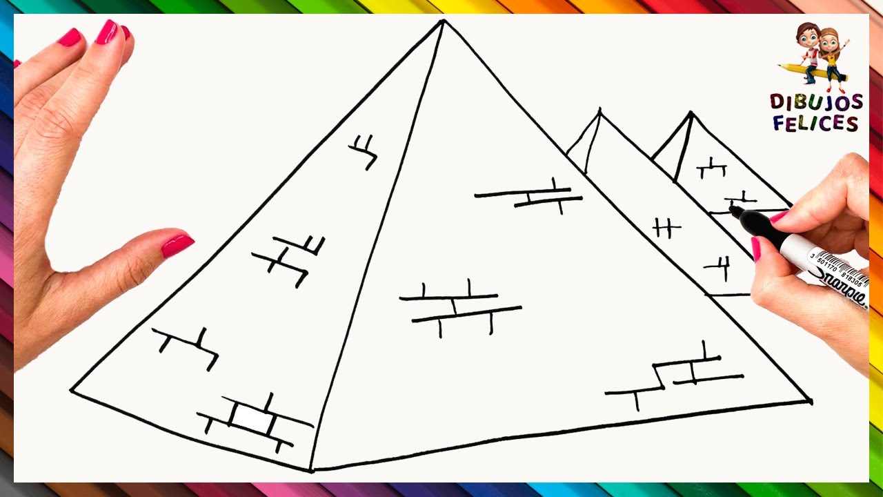 Cómo Dibujar Unas Piramides Paso A Paso - Dibujo De Piramides 1