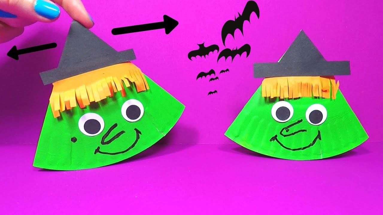 Rocking Paper Plate Witch | Easy Halloween Craft for Kids 