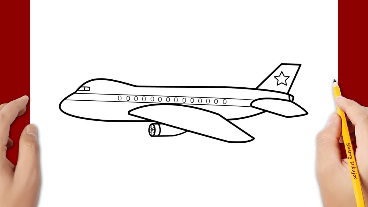 Cómo dibujar un avión paso a paso facil 