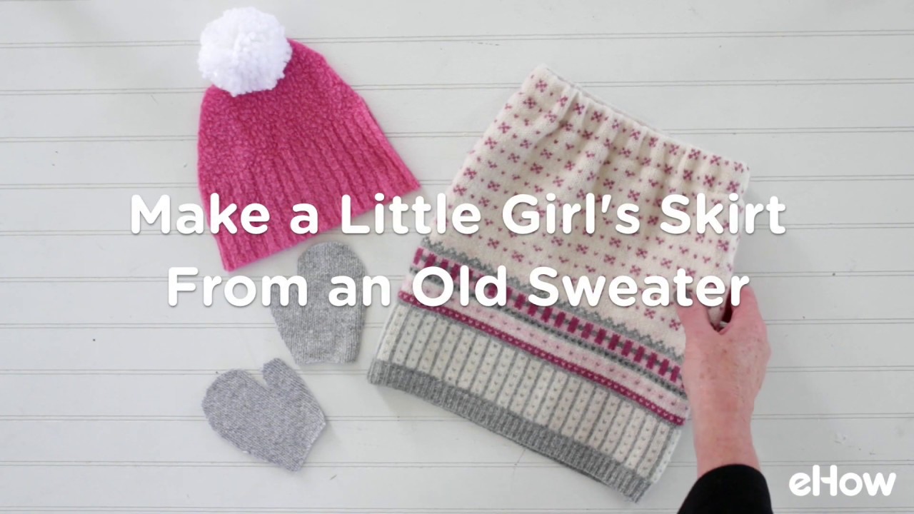 How to Make a Little Girl's Skirt from an Old Sweater 