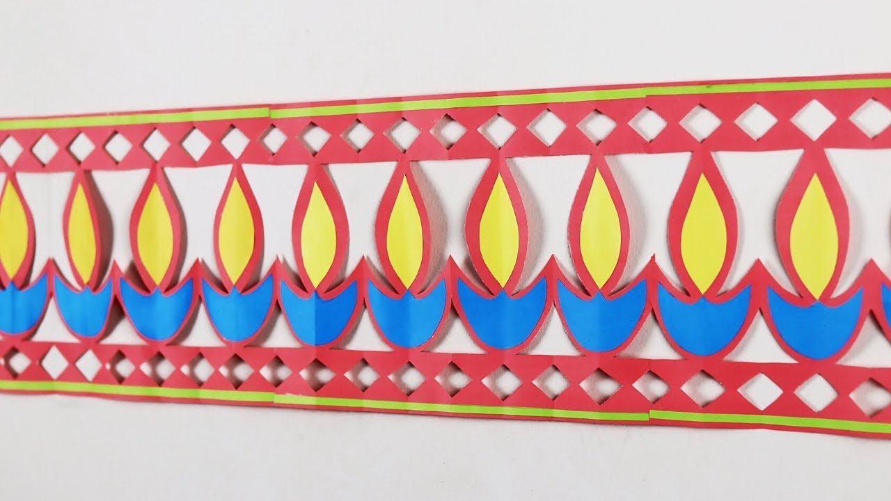 Door Hanging Toran | Easy Diwali Decoration Ideas At Home | Paper Cutting Design 