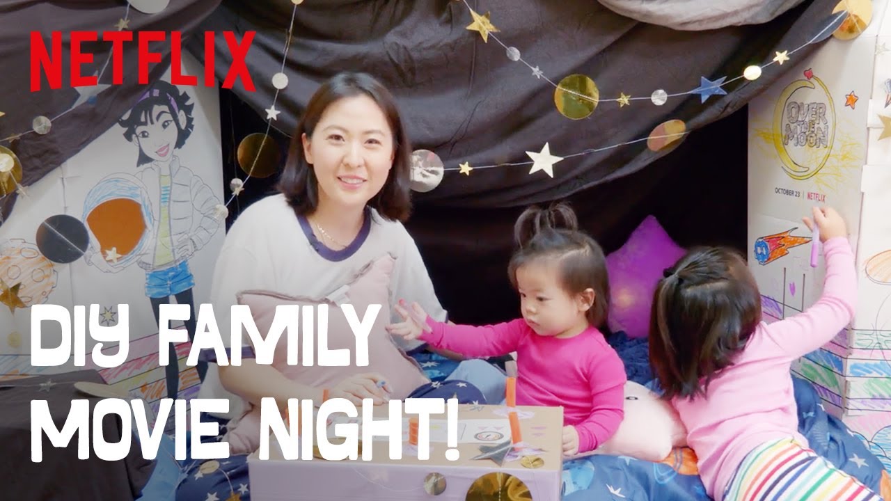 DIY Family Movie Night Pajama Party! | Over the Moon | Netflix Jr 