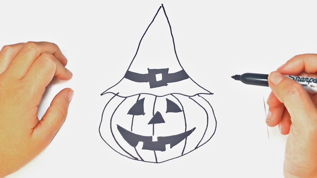 Halloween Drawings | How to draw a Cute Halloween pumpkin | 