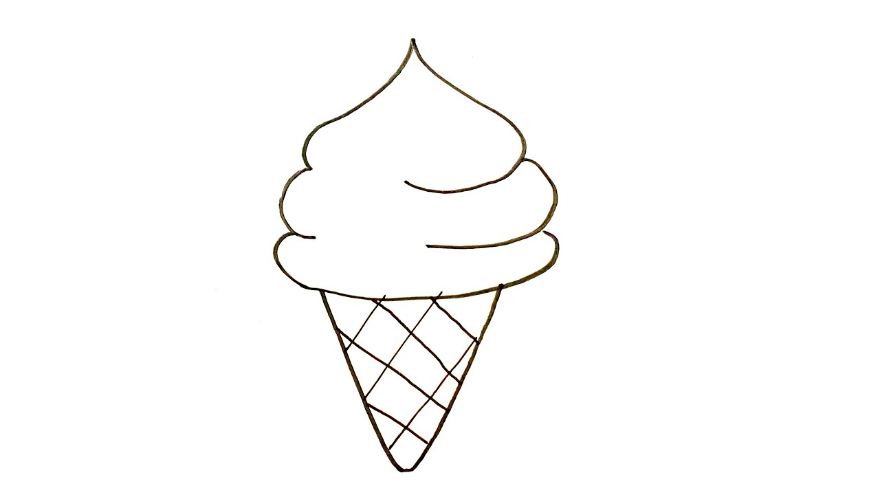 How to draw ice-cream for kids / easy art lesson for kids /pencil sketch for kids / school drawing 