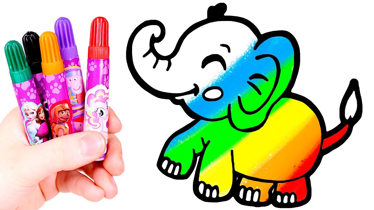 Dibuja y Colorea un ELEFANTE bebé ?? Dibujos fáciles 