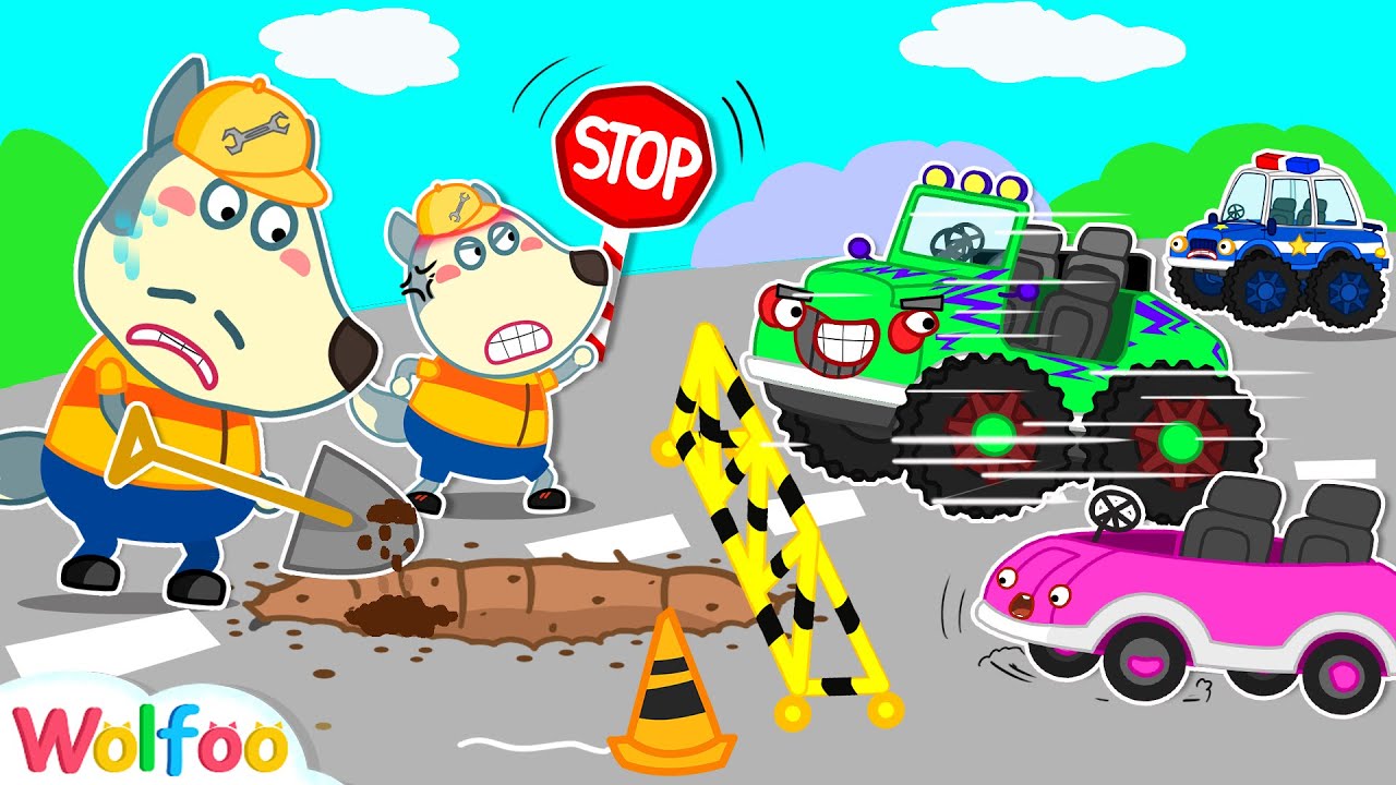 Stop, Monster Truck! The Road Needs Help - Wolfoo's Experience | Wolfoo Family Kids Cartoon 