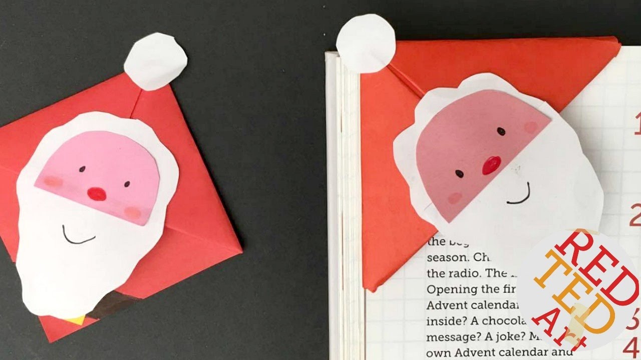 Easy Santa Bookmark Corner - Paper Christmas DIYs 