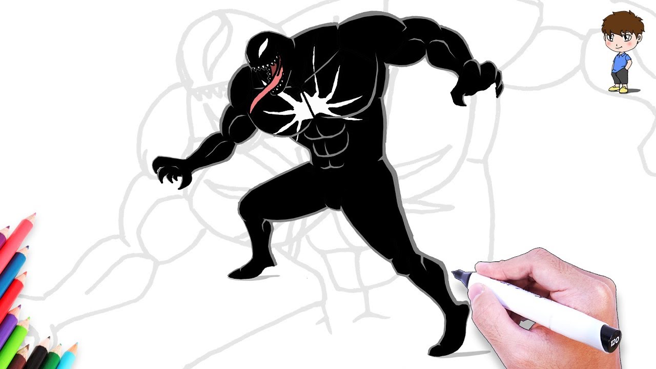 Como Dibujar a Venom Paso a Paso - Dibujos para Dibujar - Dibujos Faciles 