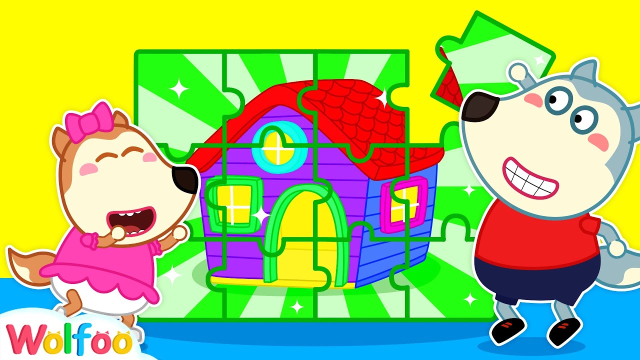 Wolfoo Makes a Playhouse for Dad with Magic Puzzles Wolfoo Family Kids Cartoon 