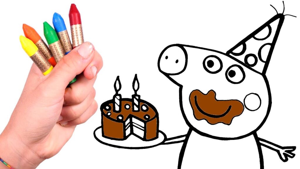 Dibuja Y Colorea A Peppa Pig De Cumpleanos Dibujos Para Pintar - torta de roblox para niños piggy