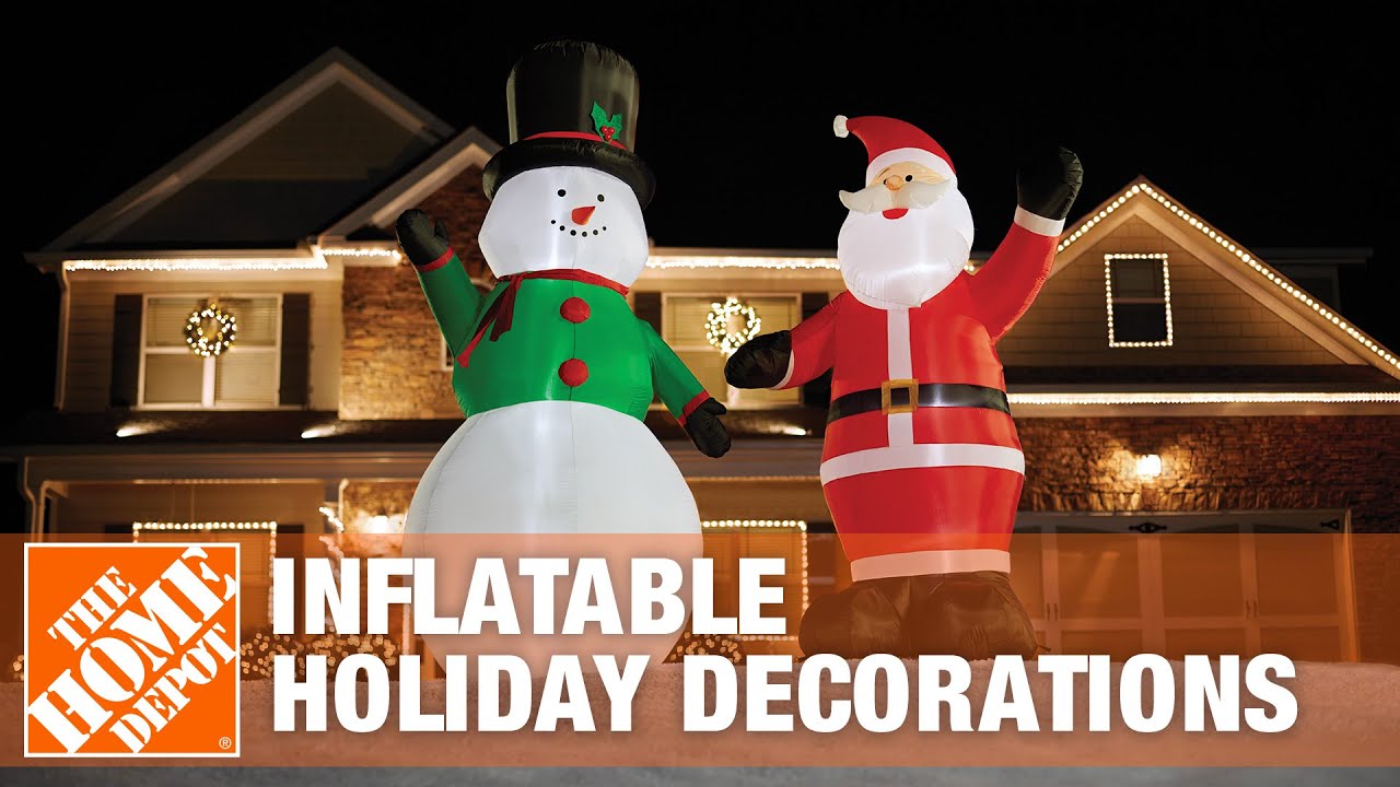 How To Set Up Inflatable Holiday Decorations | The Home Depot 