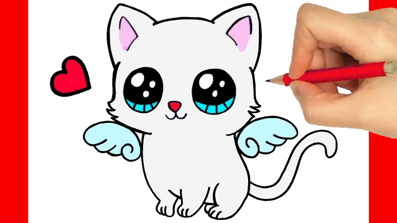 HOW TO DRAW A CAT EASY STEP BY STEP - DIBUJOS KAWAII 