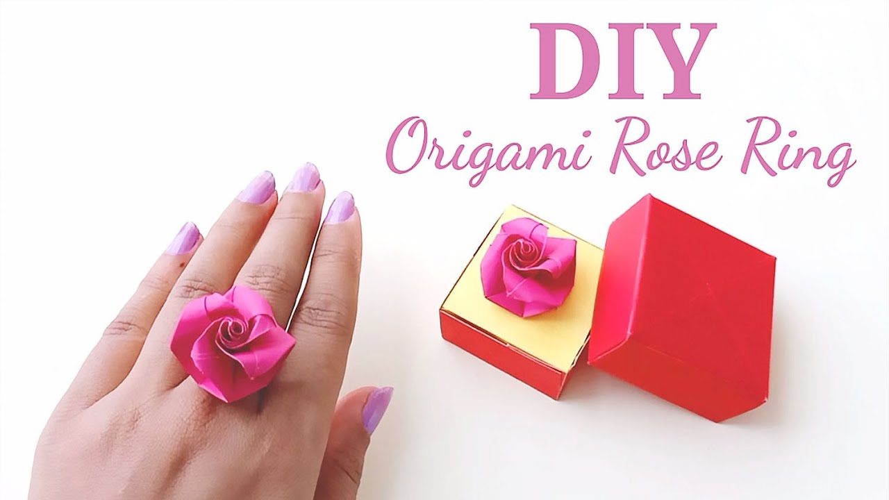 How to make Beautiful Rose Ring / 2 Step Paper Rose Ring /DIY Paper Rose Ring / Paper Craft Ideas 