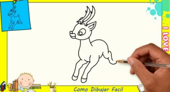 Como dibujar un reno de navidad FACIL paso a paso para niños y principiantes 2