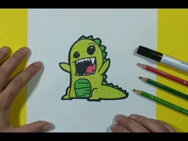 Como dibujar un dinosaurio paso a paso 20 | How to draw a dinosaur 20 