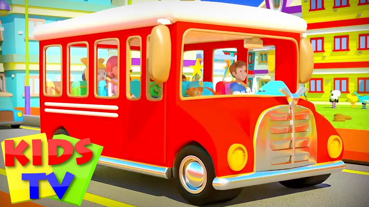 The Wheels on the Bus | Nursery Rhymes & Baby Songs | Cartoon Videos | Junior Squad | Kids Tv 