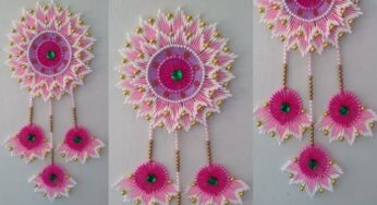 Beautiful Home Decor Using Waste Bangles, Wool and Cotton buds | Cotton ear Buds Craft Ideas