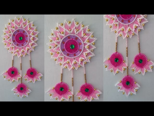 Beautiful Home Decor Using Waste Bangles, Wool and Cotton buds | Cotton ear Buds Craft Ideas 
