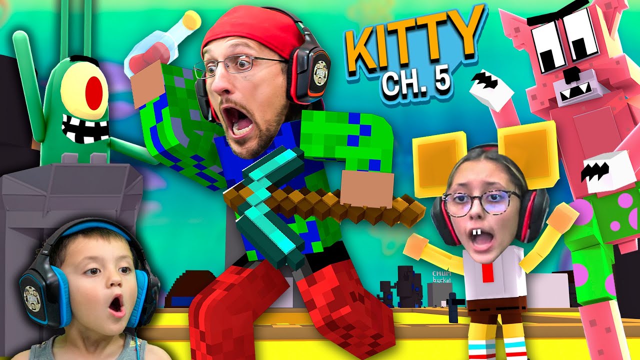 ROBLOX KITTY meets MINECRAFT SPONGEBOB! FGTeeV Escapes Chapter 5 (1 Million Giveaway) 2