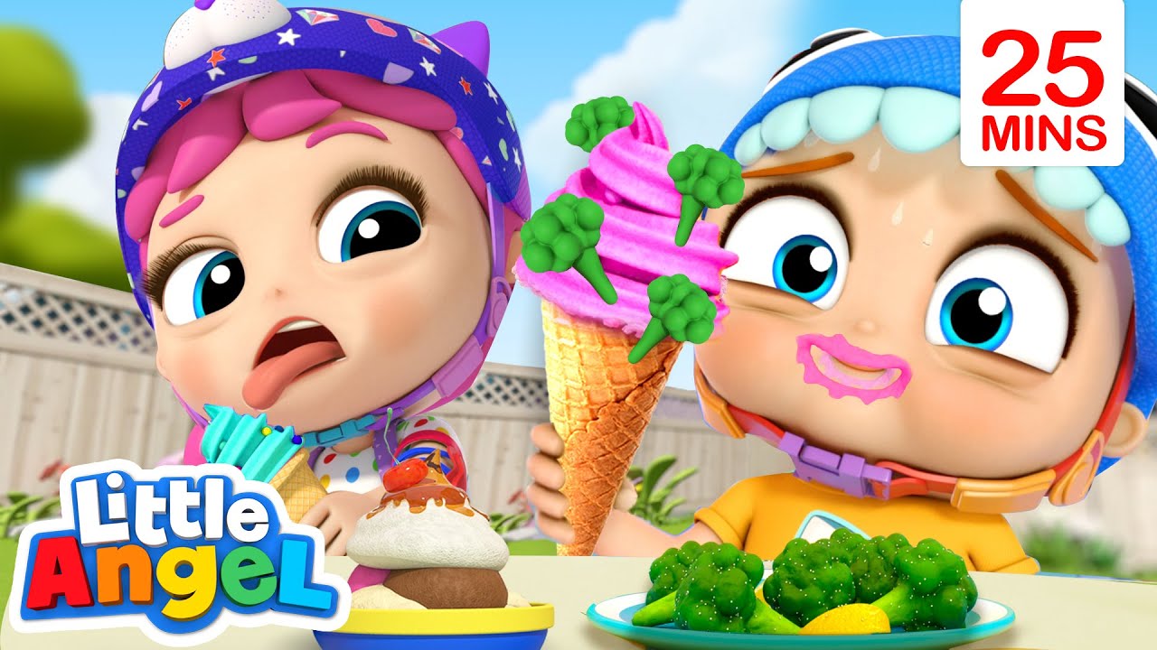 Yuck! Broccoli Ice Cream! + More | Little Angel Kids Songs & Nursery Rhymes 