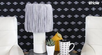 DIY T-Shirt Yarn Fringe Lampshade