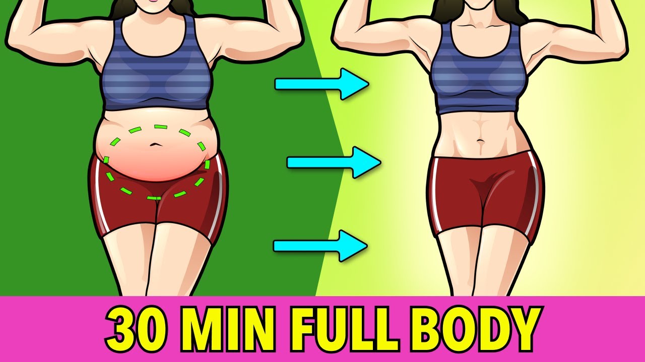 30 Min NO JUMPING Full Body Exercises: Burn Fat 