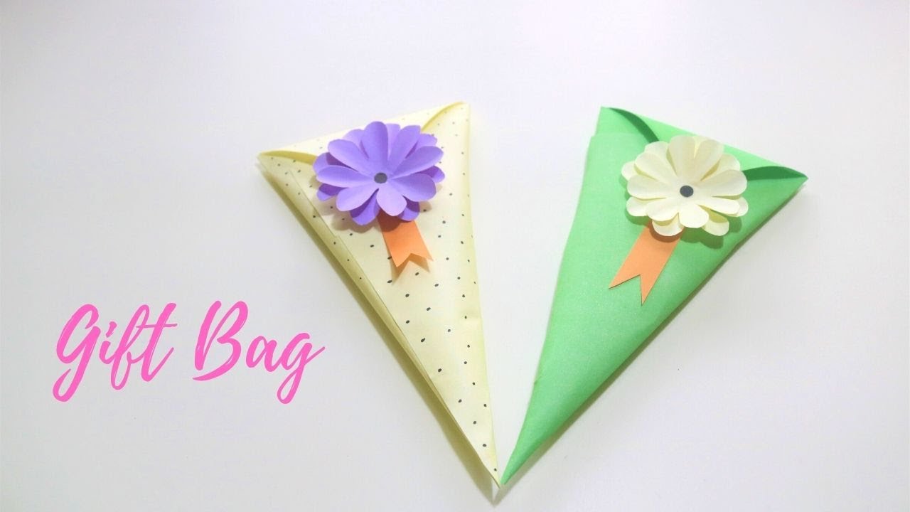 how to make paper gift bags with handles | Origami Paper Bag | Paper Bag | 