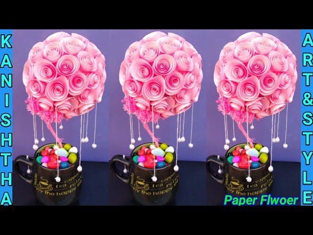 How to make paper flower | flower pot making ideas | paper craft | handmade craft 