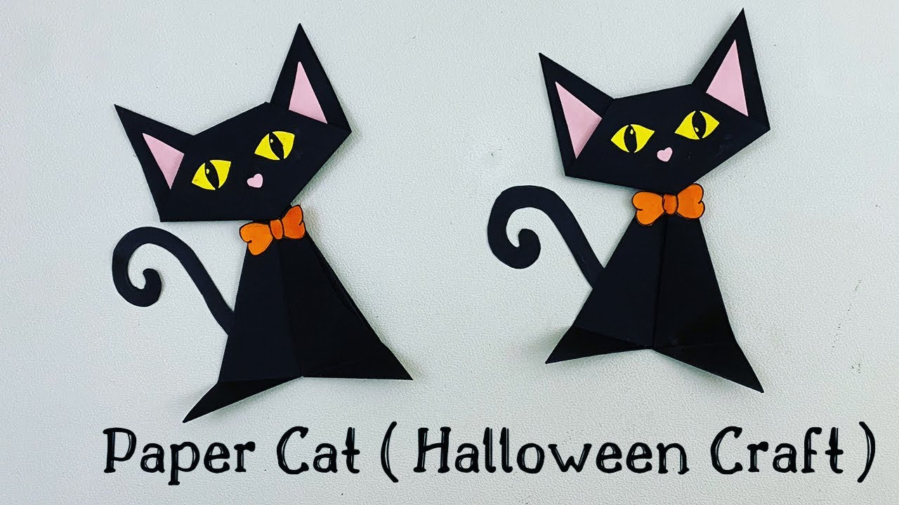 Paper cat For Kids / Halloween paper crafts / Nursery Craft Ideas / Paper Craft Easy / KIDS crafts 