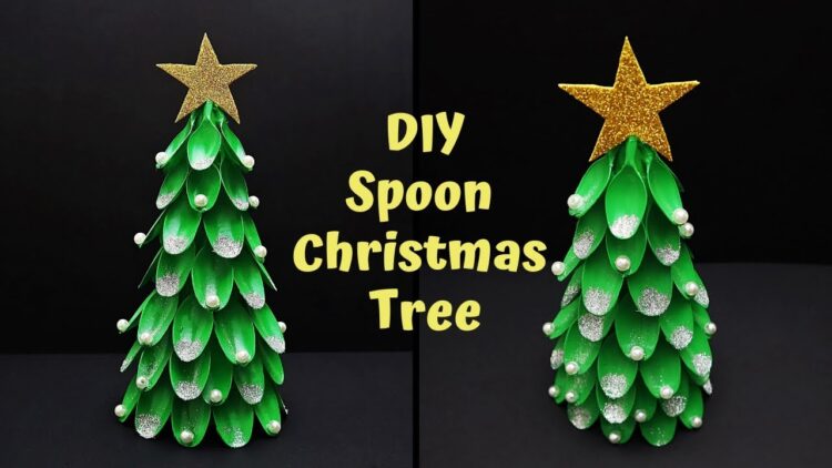 How To Make Christmas Tree With Plastic Spoons Diy Christmas Tree Christmas Decor - christmas tree hack roblox
