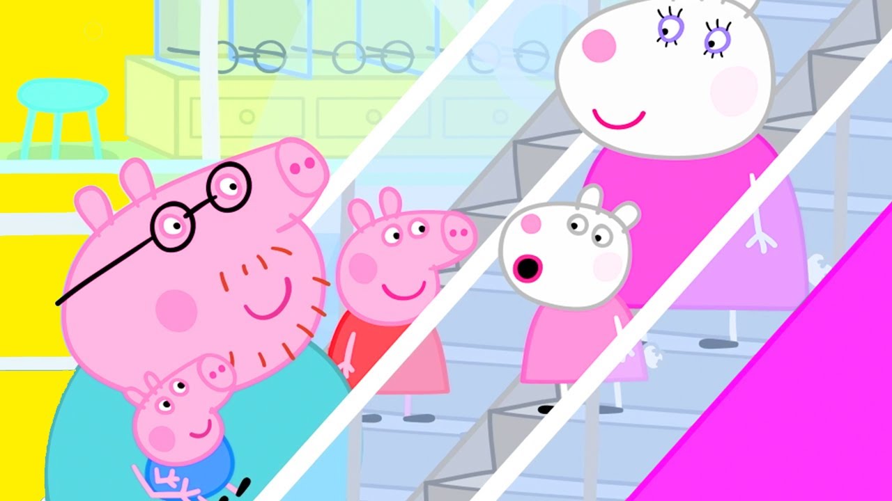 Peppa Pig Official Channel | Peppa Pig Goes Up and Down on an Escalator 