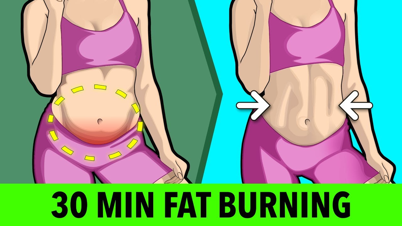 30 Minute FAT BURNING Cardio + Abs Home Exercises 