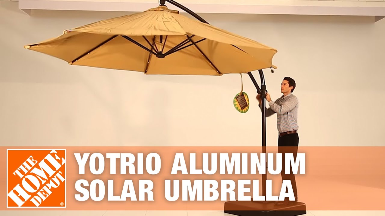 How to Assemble a Yotrio Aluminum Solar Umbrella | The Home Depot 