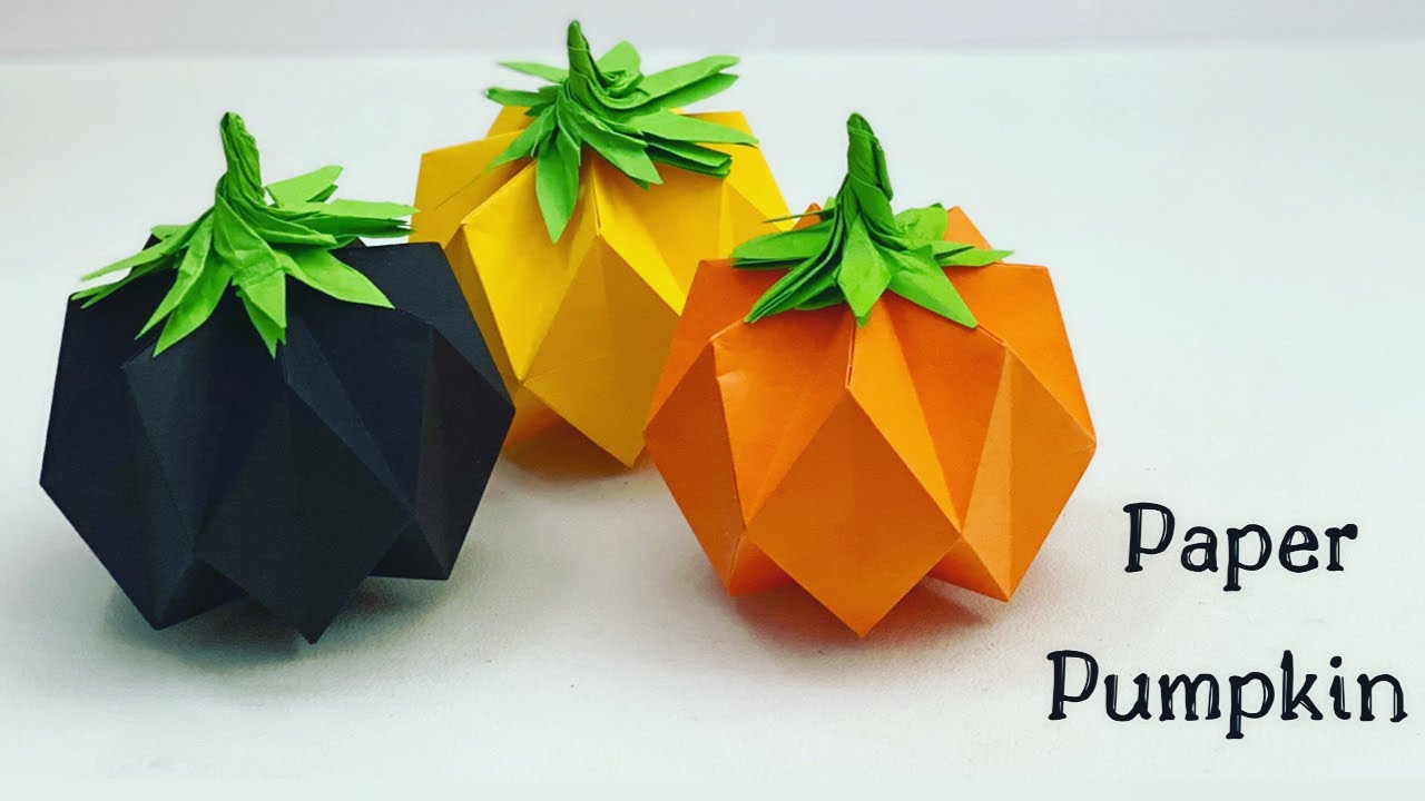 DIY MINI PAPER PUMPKIN / Paper Craft / Easy Origami Pumpkin DIY / Halloween Decoration Ideas 2020 