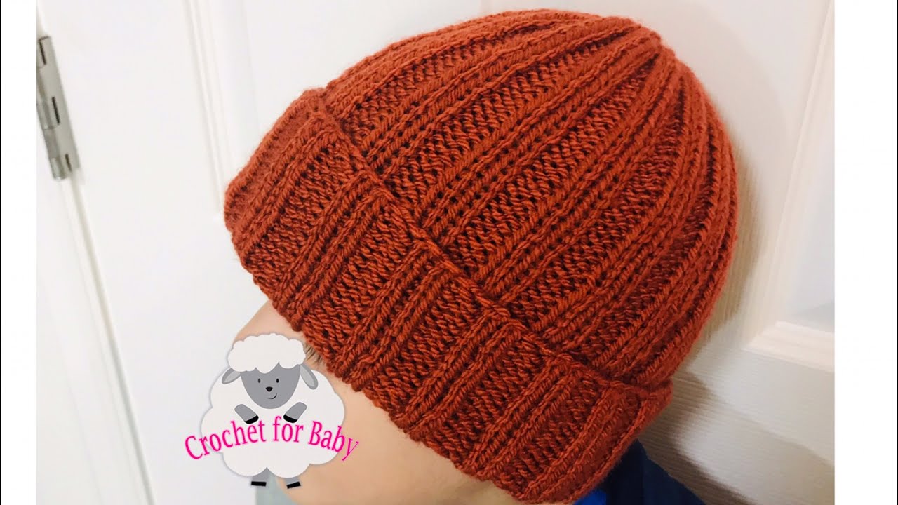 BASIC KNIT HAT FOR THE WHOLE FAMILY, ONE SIZE, EASY KNIT RIBBED CAP/HAT FOR MEN, WOMEN AND CHILDREN 