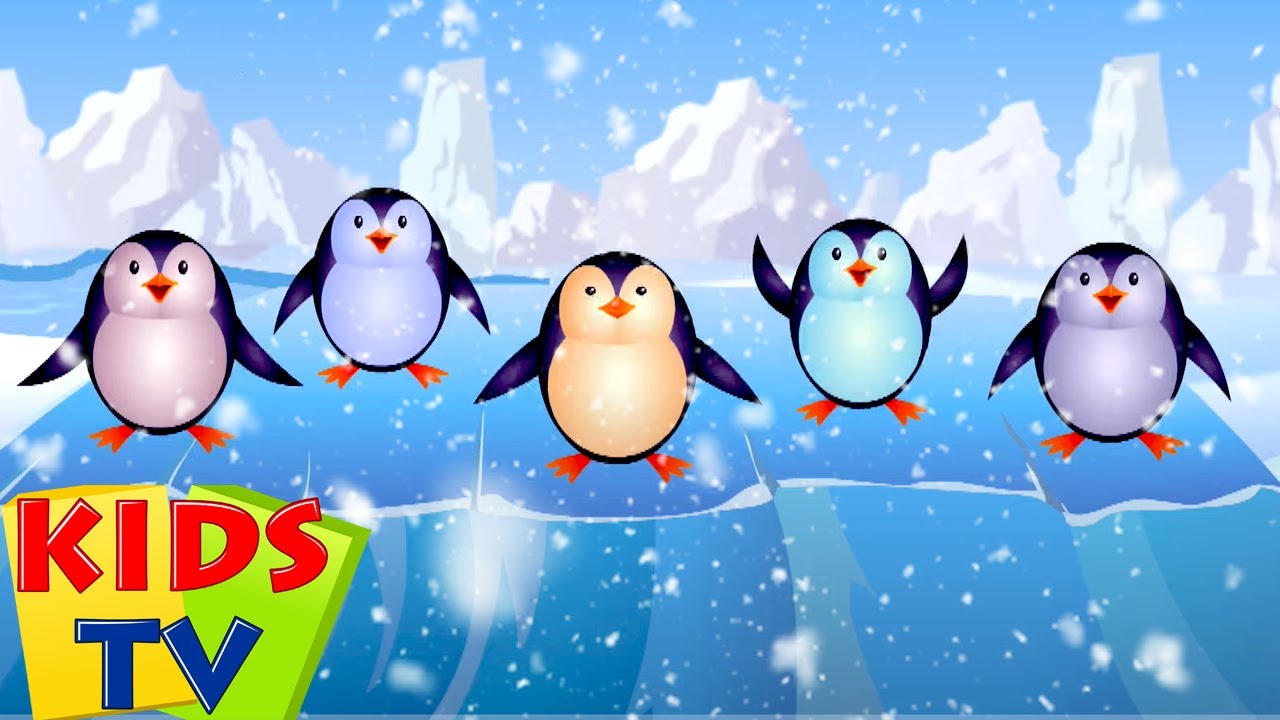 Cinco pequenos pinguins | Canção infantil | Kids Tv em Português | Musica para bebes 