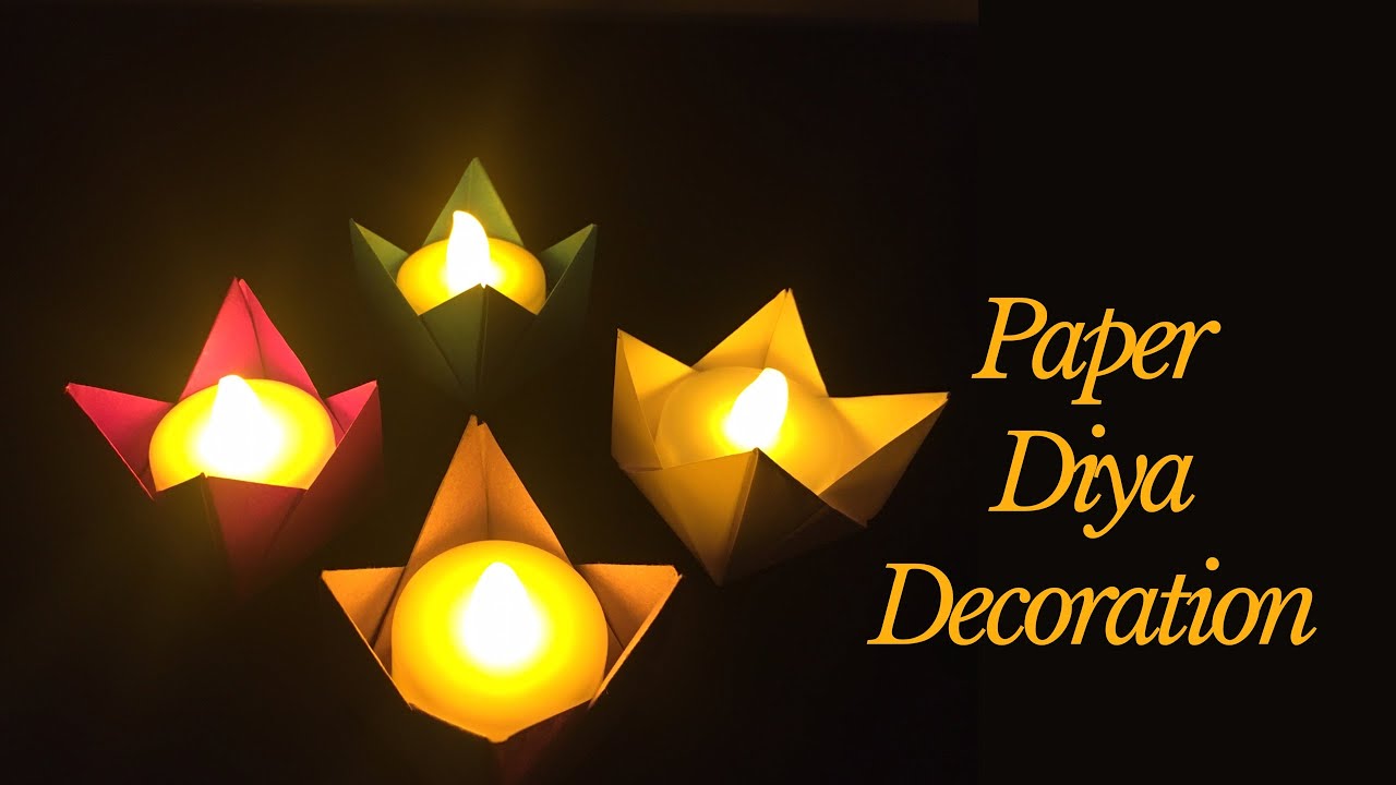 paper diya decoration at home / diwali decoration ideas paper craft easy / paper craft / paper diya 