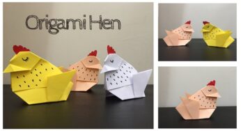 Paper crafts for school / origami hen diy / paper craft / kids craft ideas