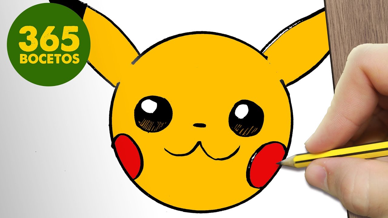 COMO DIBUJAR PIKACHU EMOTICONOS WHATSAPP KAWAII PASO A PASO - Dibujos kawaii fáciles 