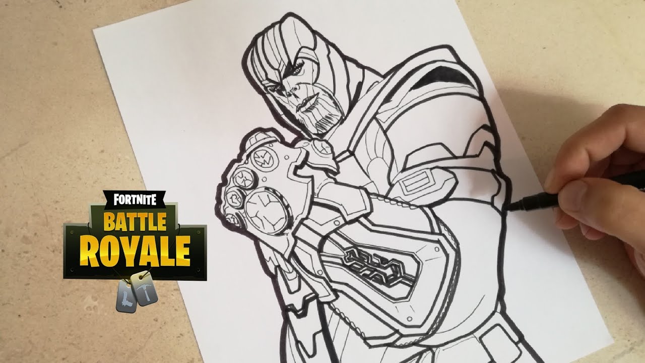 COMO DIBUJAR A THANOS DE FORTNITE | how to draw thanos - fortnite | CunsArt 